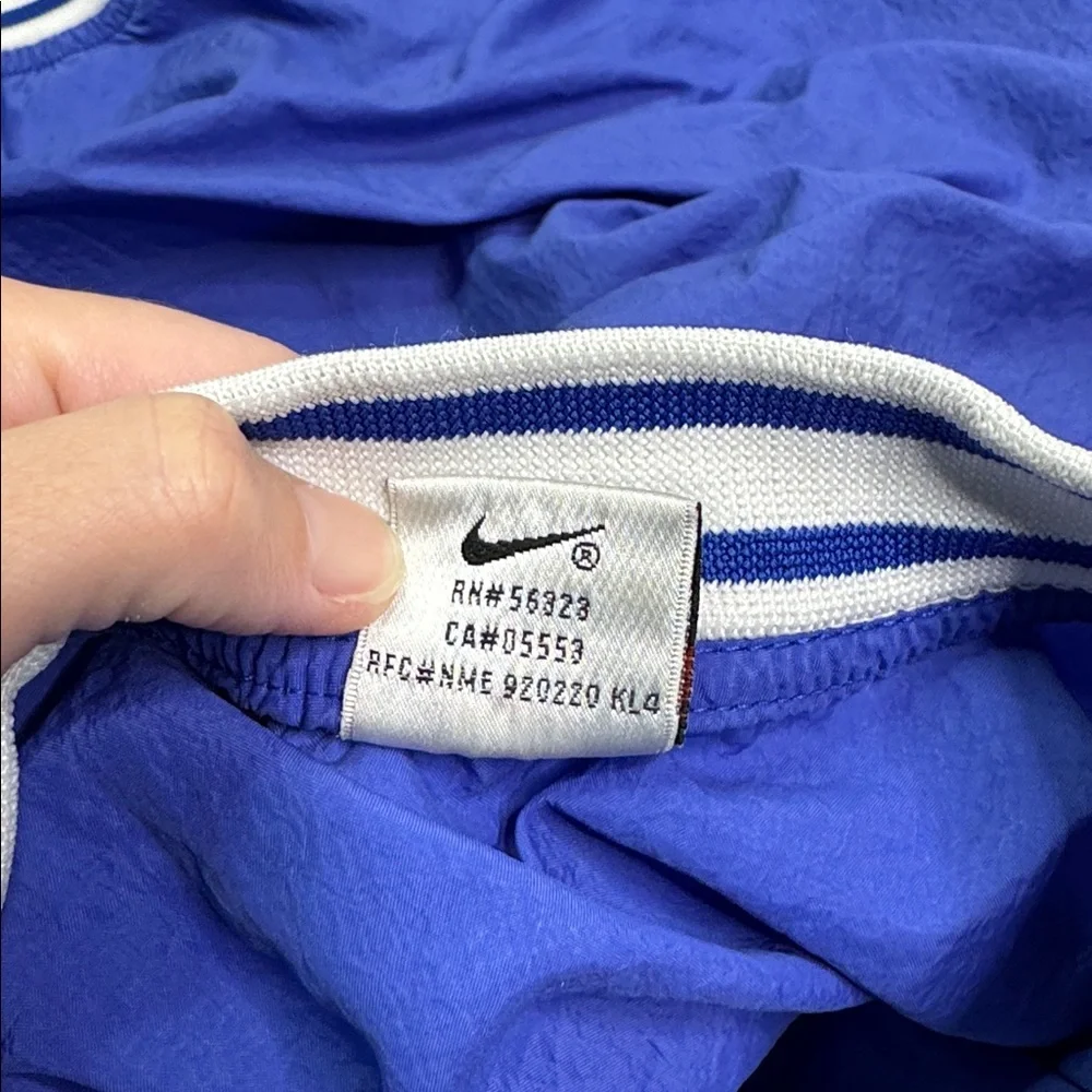 Vintage Nike Blue Nylon Vneck Pullover Windbreaker Jacket Size Large